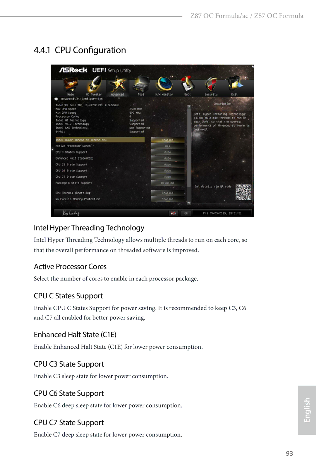 ASRock Z87 OC Formula manual CPU Configuration 