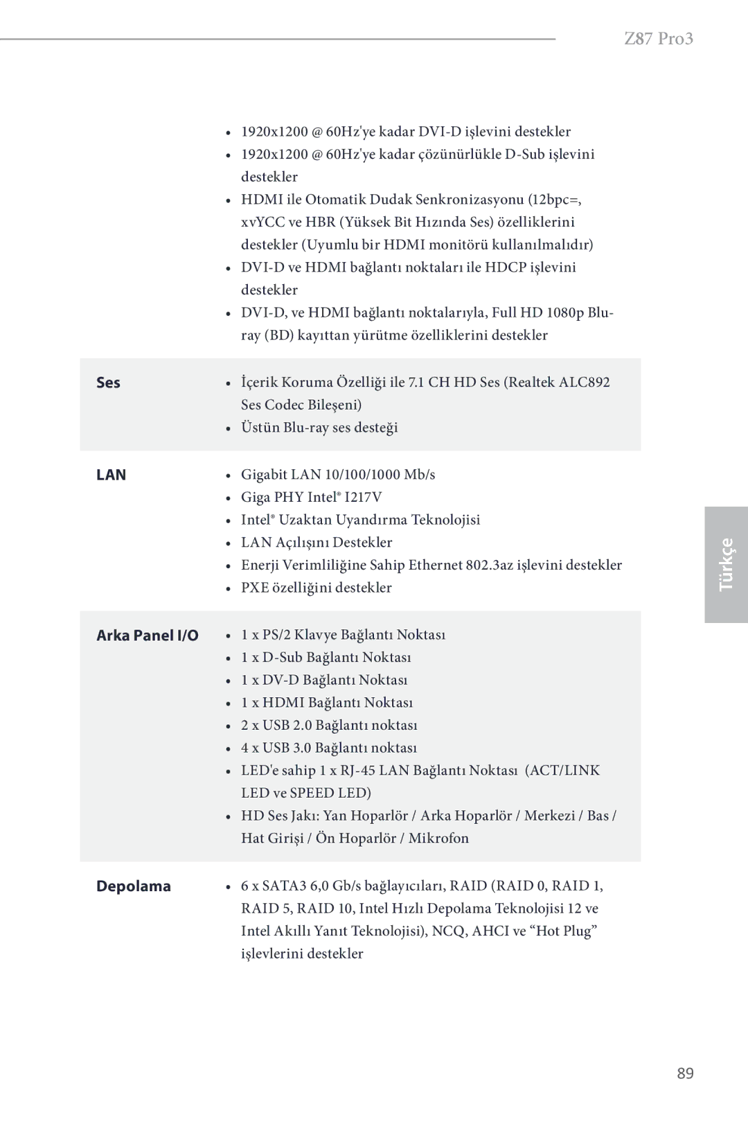 ASRock Z87 Pro3 manual Ses 