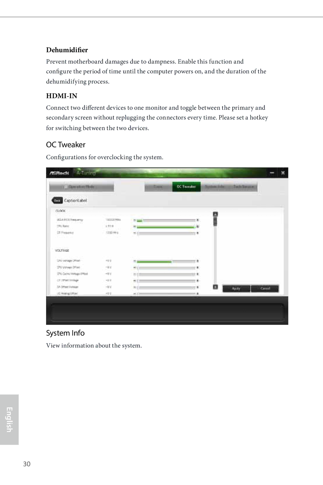 ASRock Z87 Pro3 manual OC Tweaker, System Info 