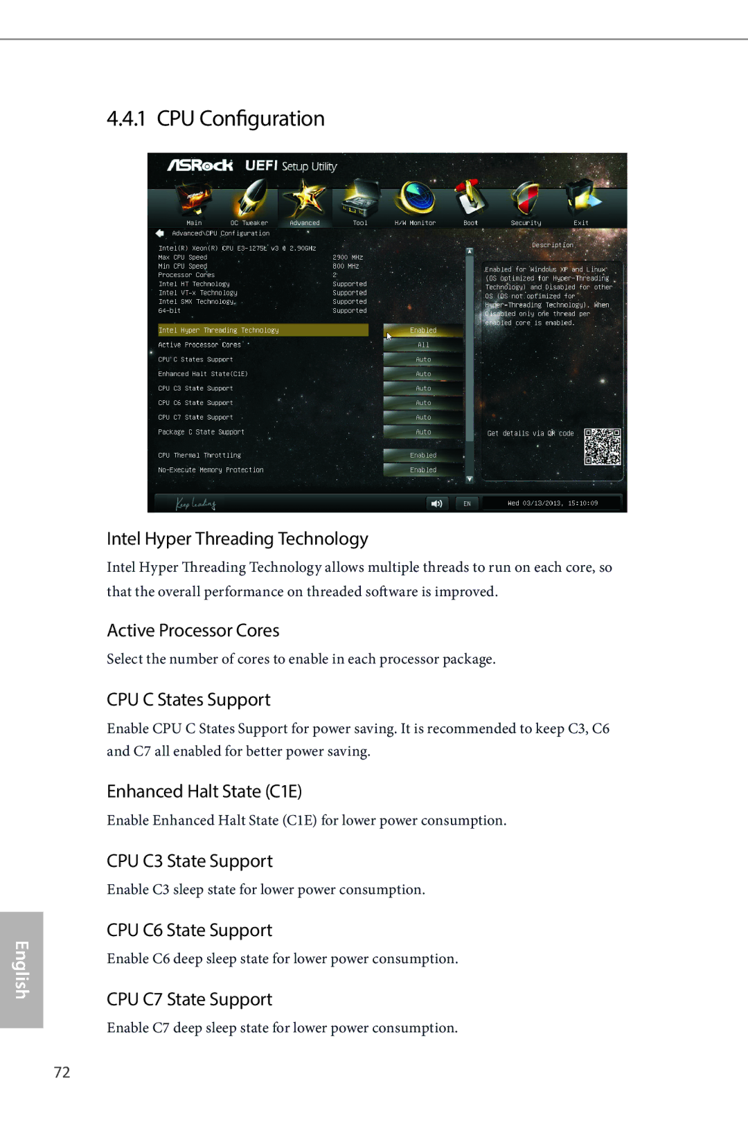 ASRock Z87 Pro4 manual CPU Configuration 