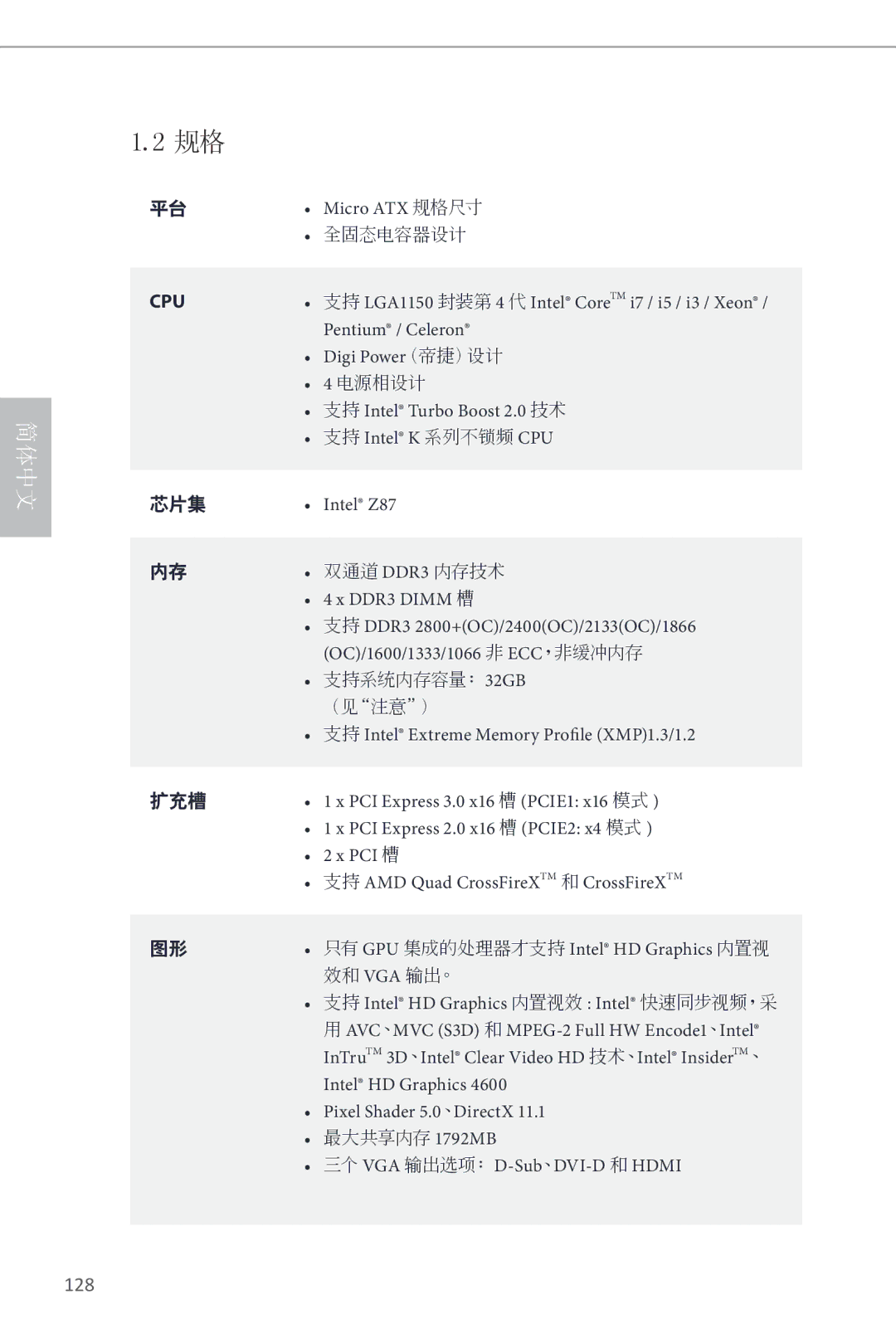 ASRock Z87M Pro4 manual 128 