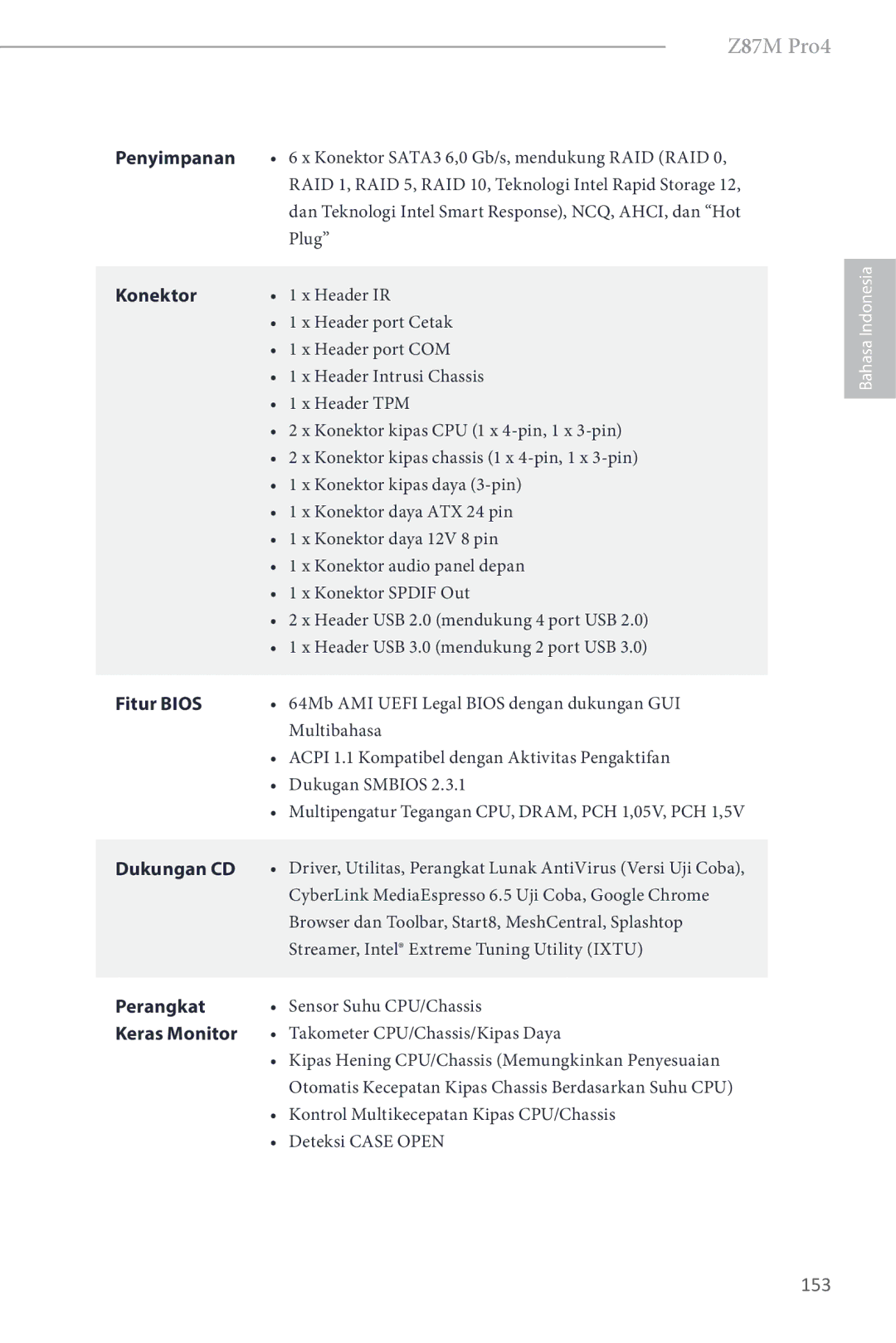 ASRock Z87M Pro4 manual 153 