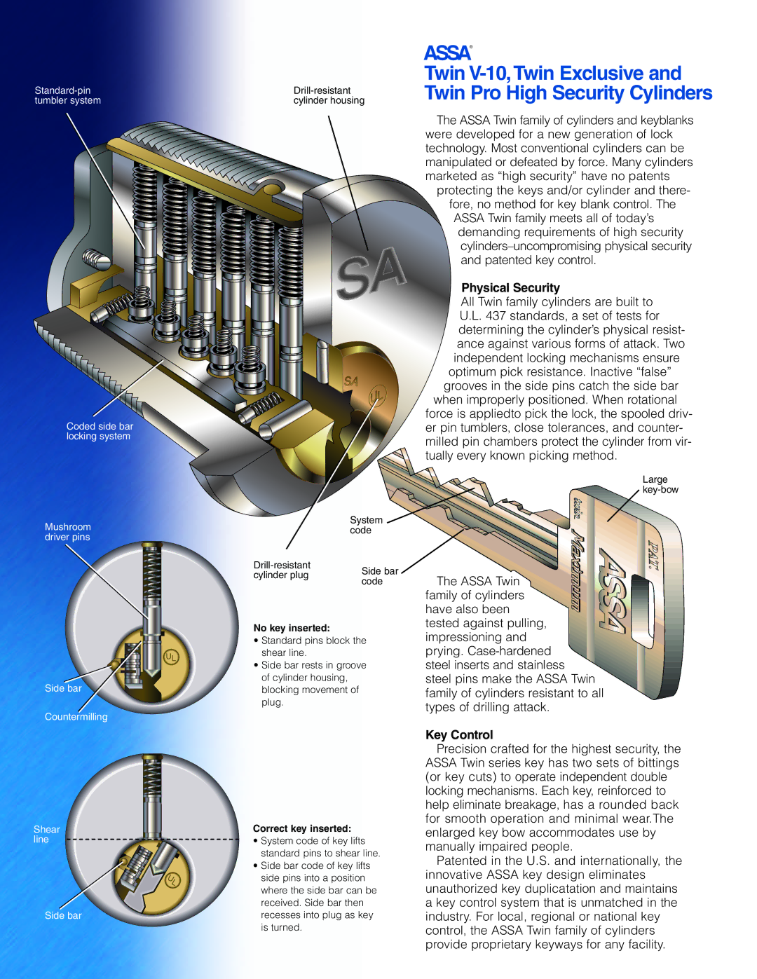 Assa CLIQ, ANSI manual Physical Security, Key Control 