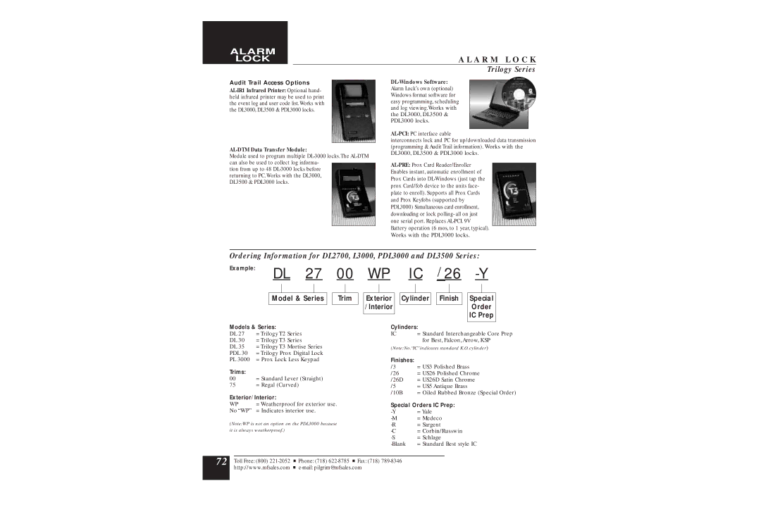 Assa DL2700 manual Audit Trail Access Options, DL-Windows Software 