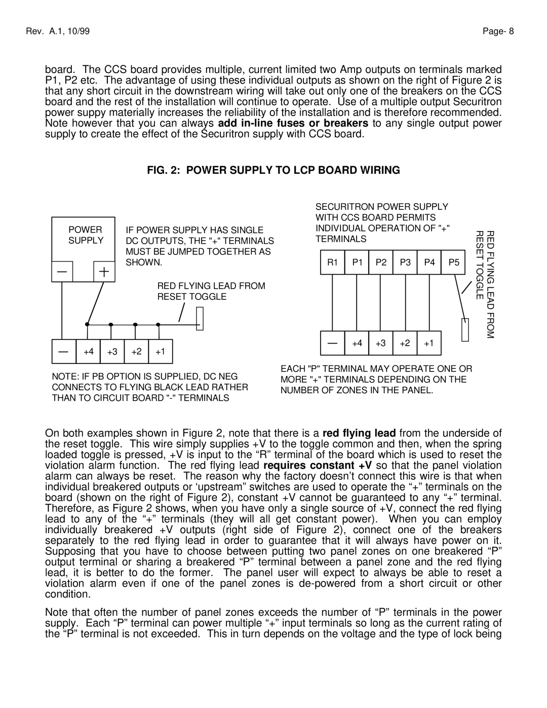 Assa ELECTRIC LOCK manual Power Supply to LCP Board Wiring 