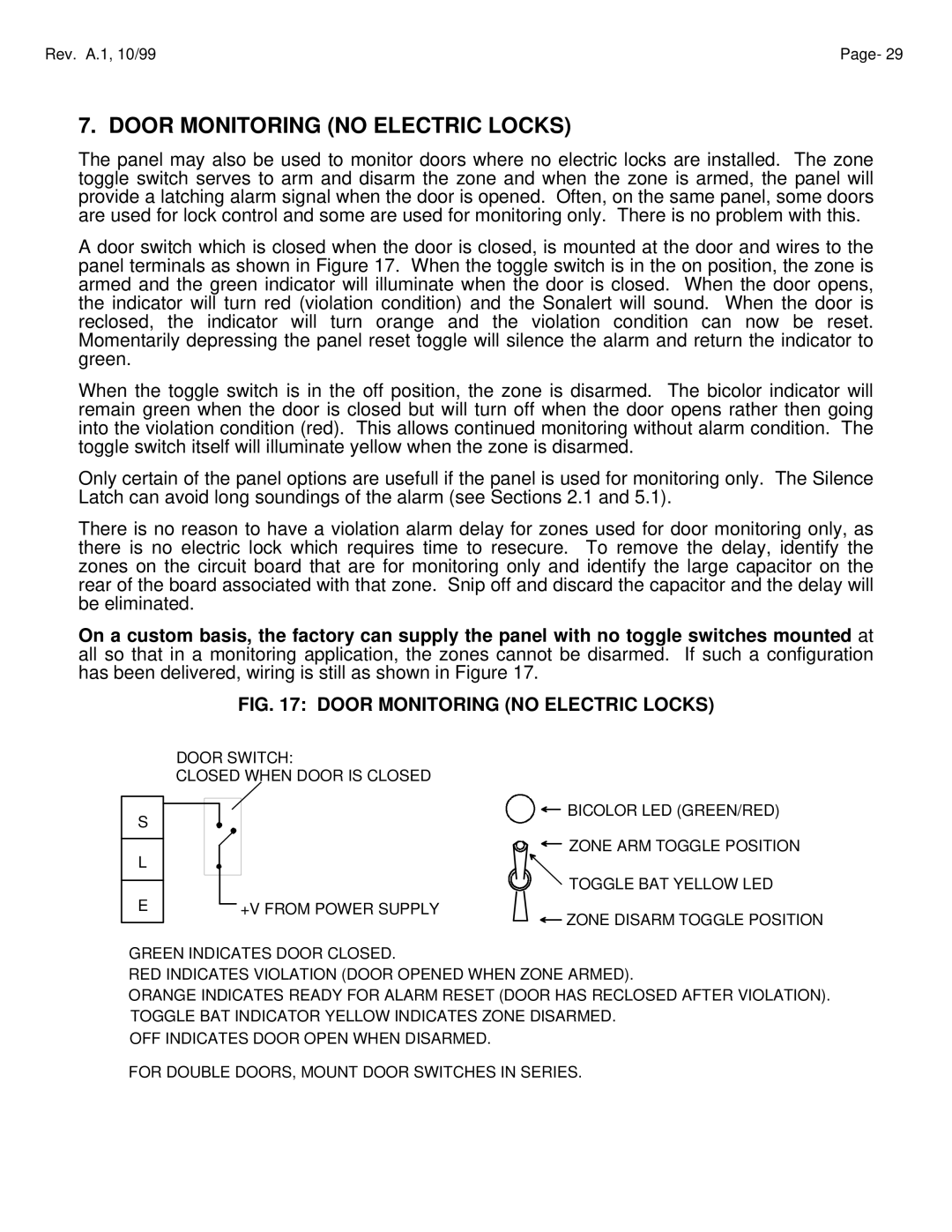 Assa ELECTRIC LOCK manual Door Monitoring no Electric Locks 