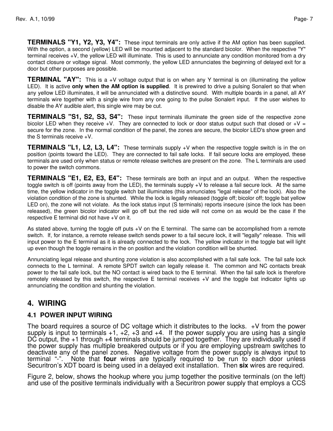 Assa ELECTRIC LOCK manual Power Input Wiring 