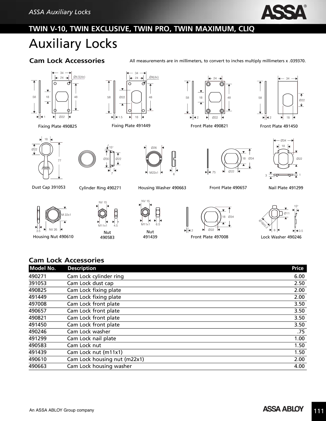 Assa high security lock technical manual 111 