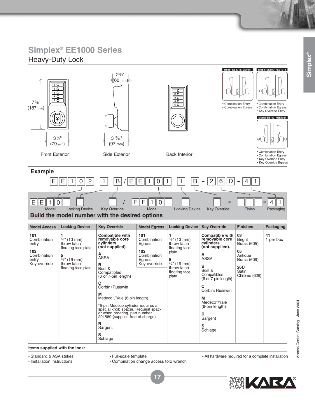 Assa Mechanical Pushbutton Locks manual 1 0 2 1 B / E E 1 0 1 1 B 2 6 D 4, Compatible with 