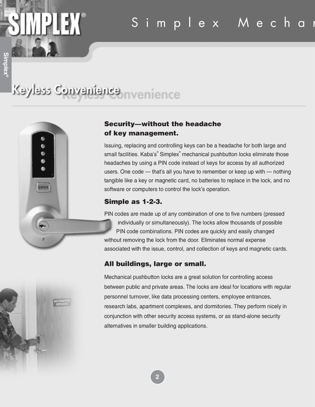 Assa Mechanical Pushbutton Locks manual M p l e x M e c h a n 