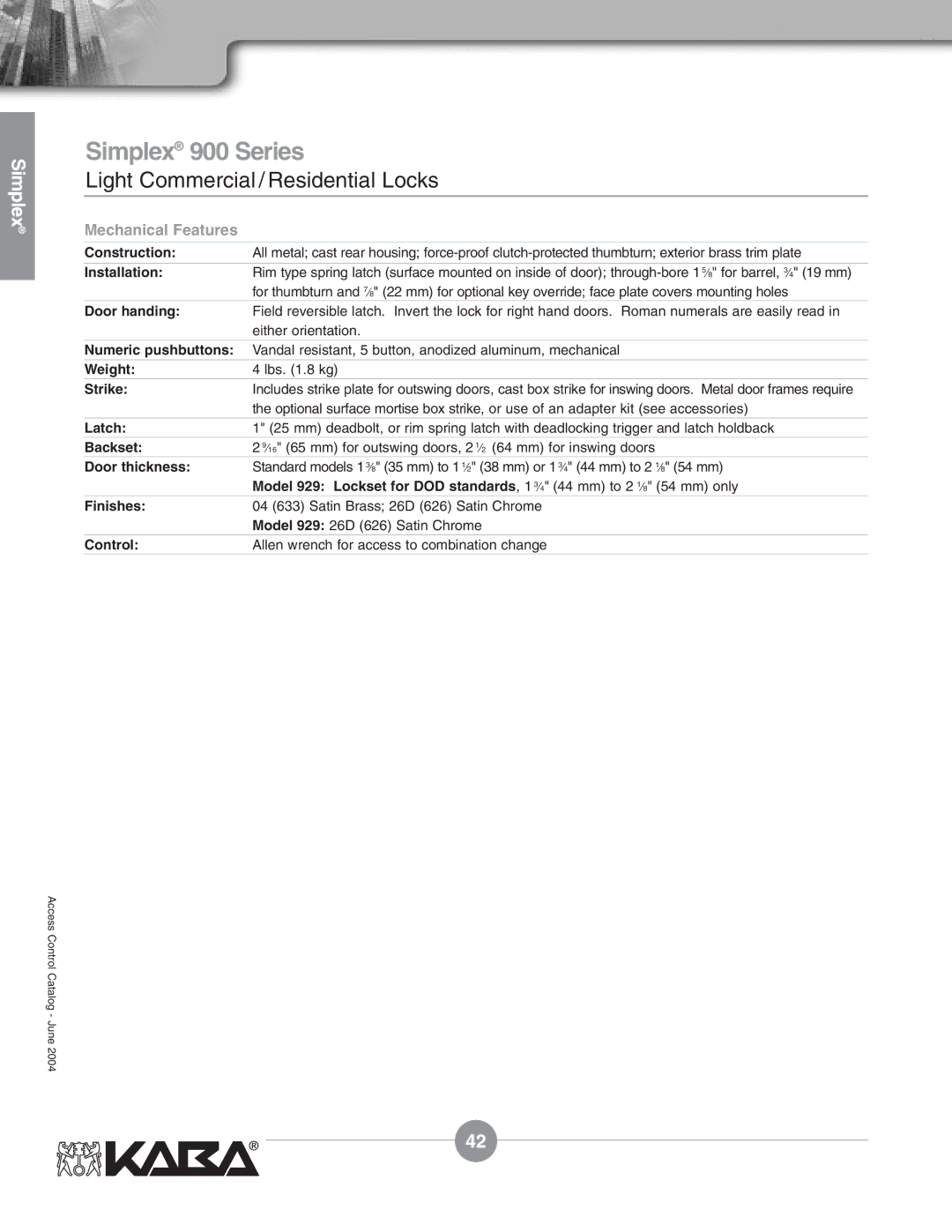 Assa Mechanical Pushbutton Locks manual Either orientation 