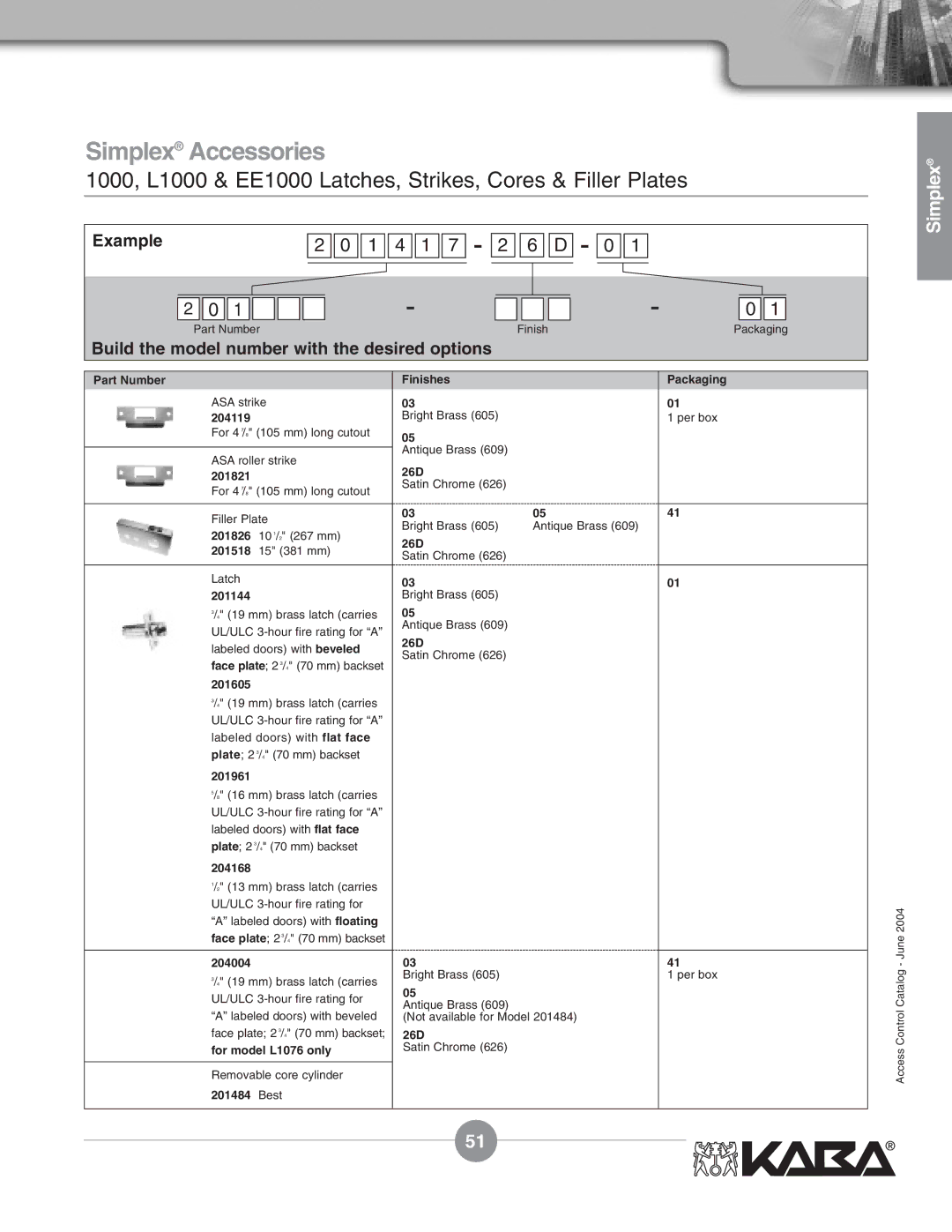 Assa Mechanical Pushbutton Locks Part Number, 204119, 201821, 201144, 201605, 201961, 204168, 204004, For model L1076 only 