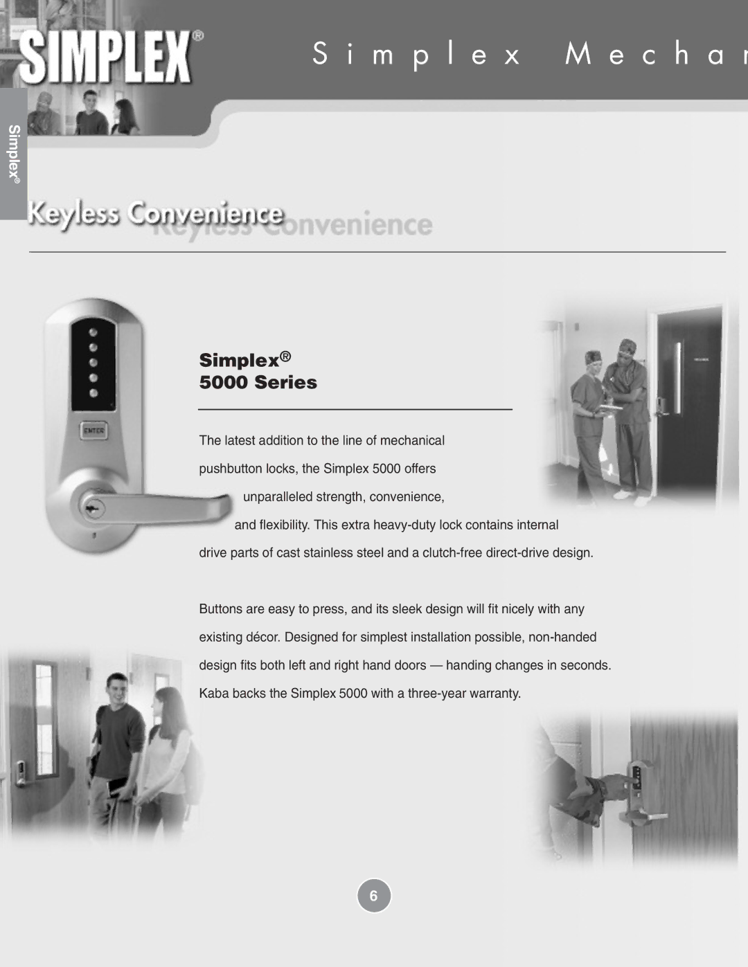 Assa Mechanical Pushbutton Locks manual Simplex Series 