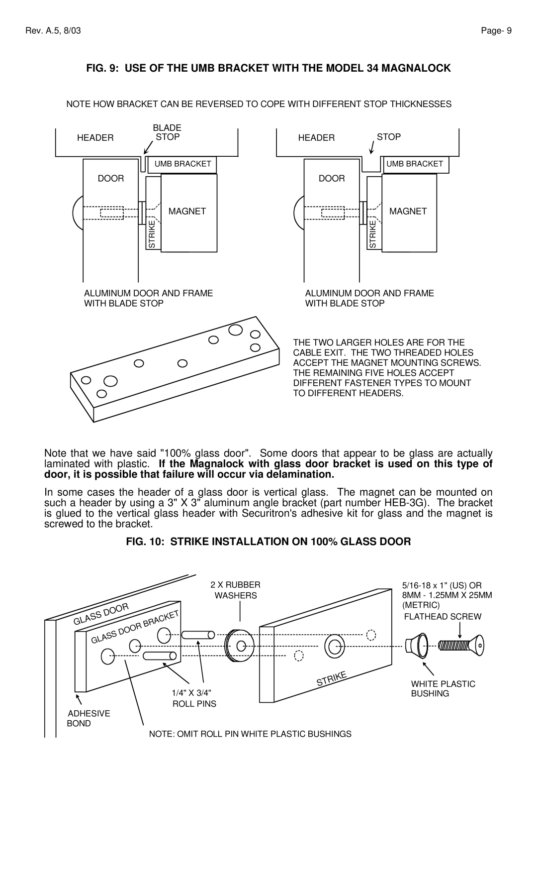 Assa 32 manual USE of the UMB Bracket with the Model 34 Magnalock 