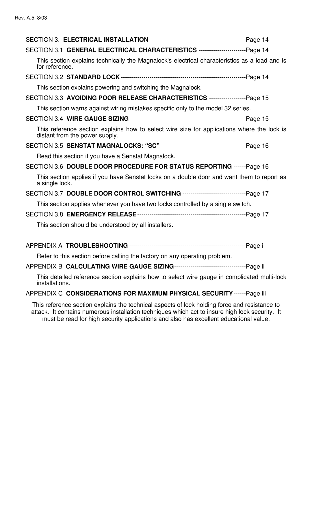 Assa Model 34, 32 manual Avoiding Poor Release Characteristics, Appendix C Considerations for Maximum Physical Security 