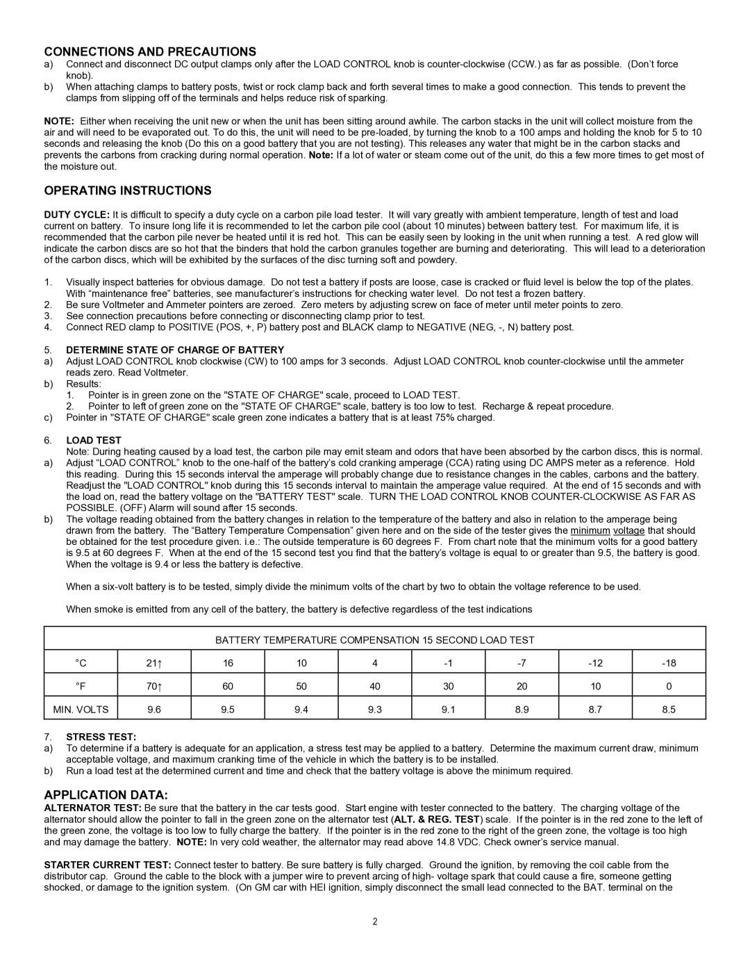 Associated Equipment 6034 Connections and Precautions, Operating Instructions, Application Data 