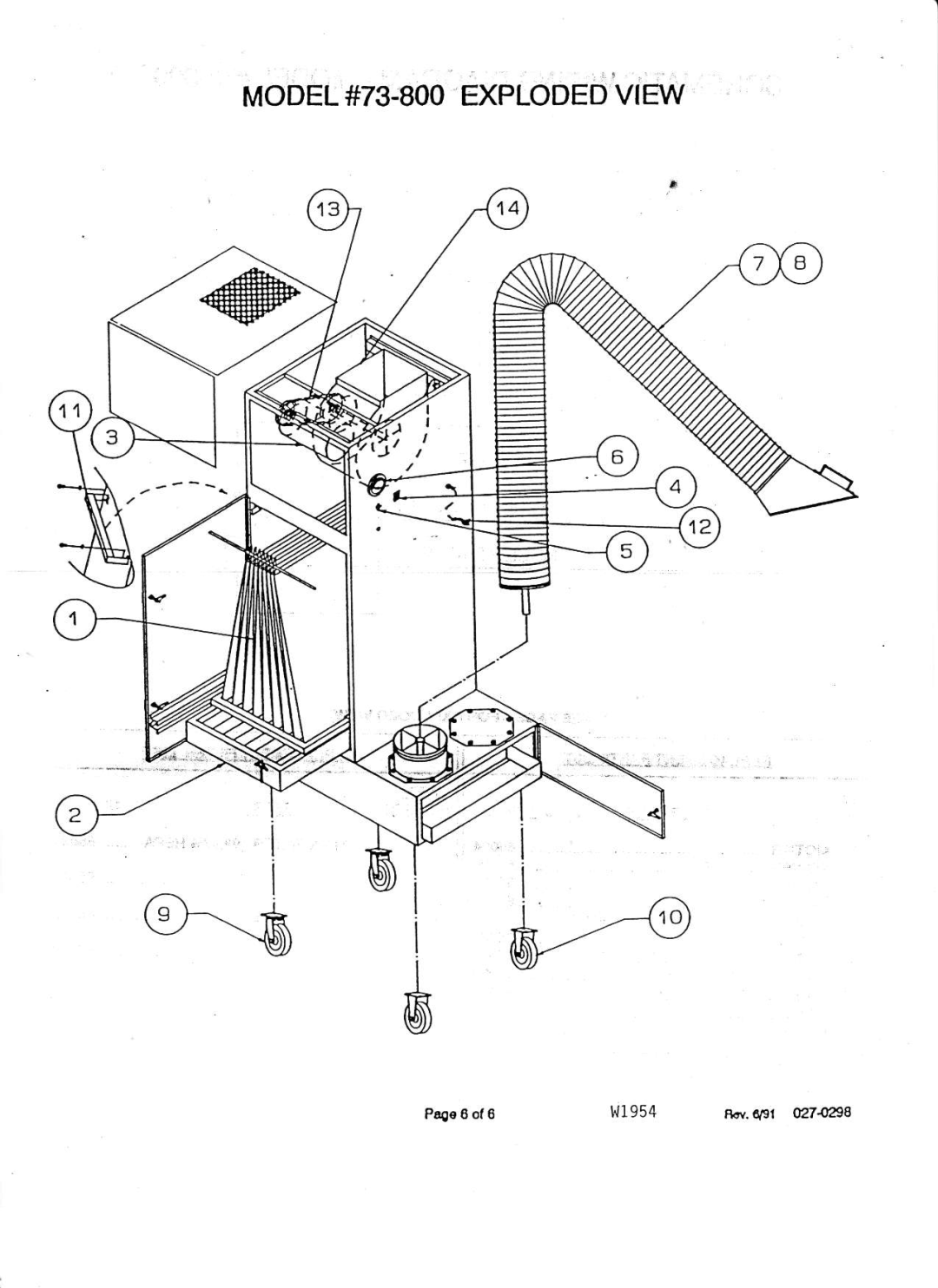 Associated Equipment 73-800 manual MODEL#73.800EXPLODEDVIEW, 1,t1954, Pr€e 6 ol6 