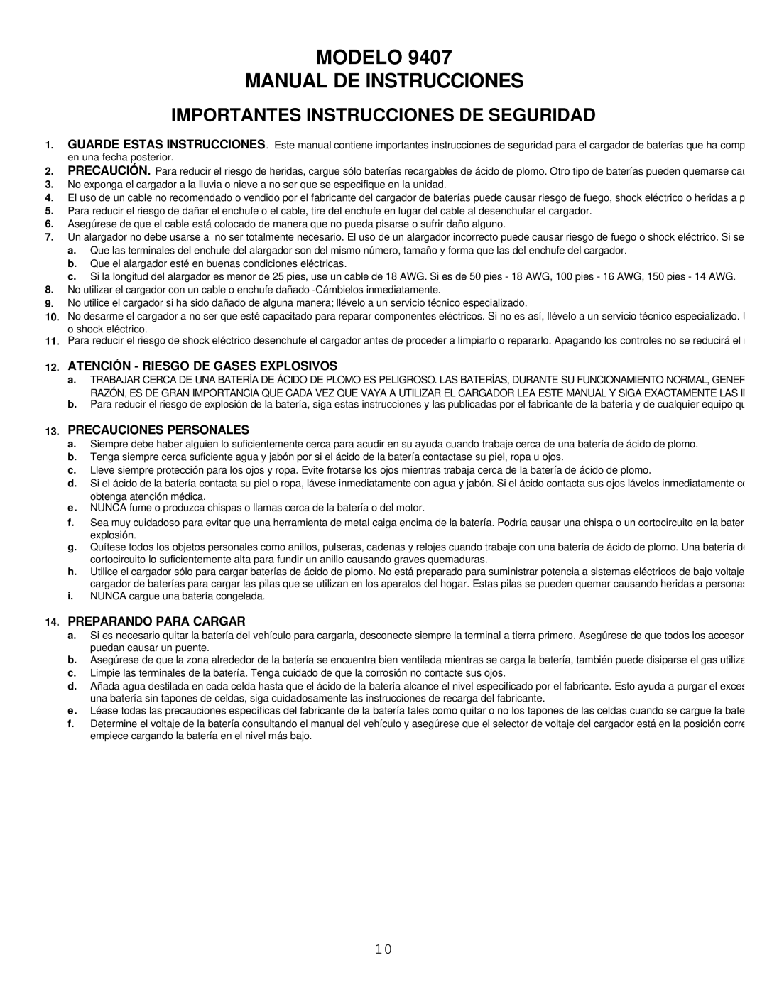 Associated Equipment 9407 Modelo Manual DE Instrucciones, Atención Riesgo DE Gases Explosivos, Precauciones Personales 