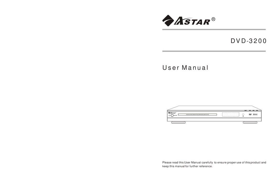 Astar electronic DVD-3200 manual 