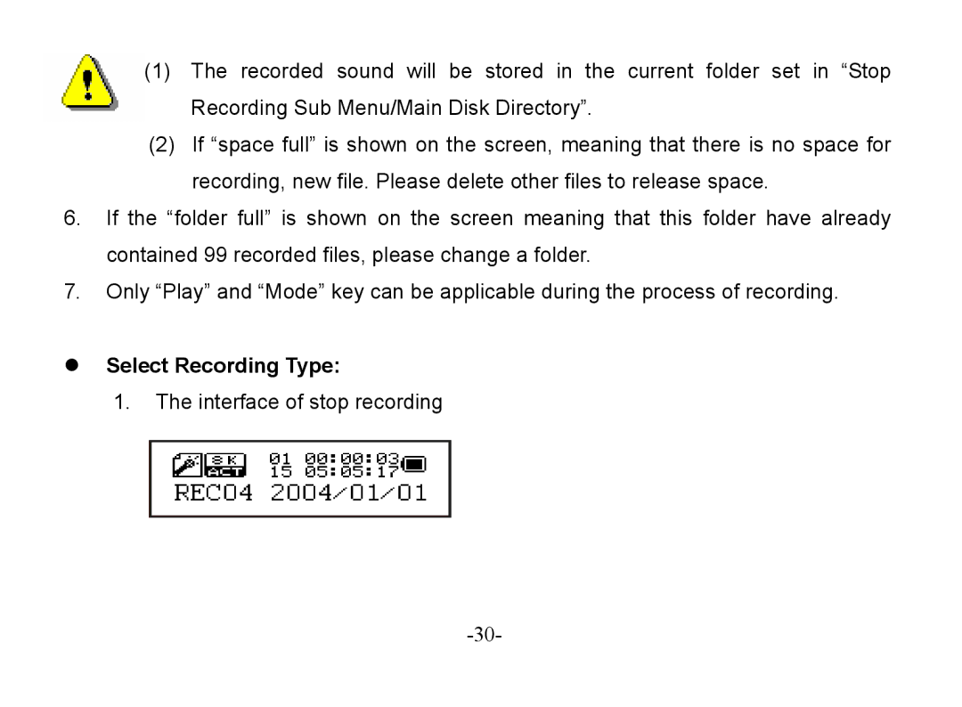 Astone Holdings Pty Digital Audio Box specifications Select Recording Type 