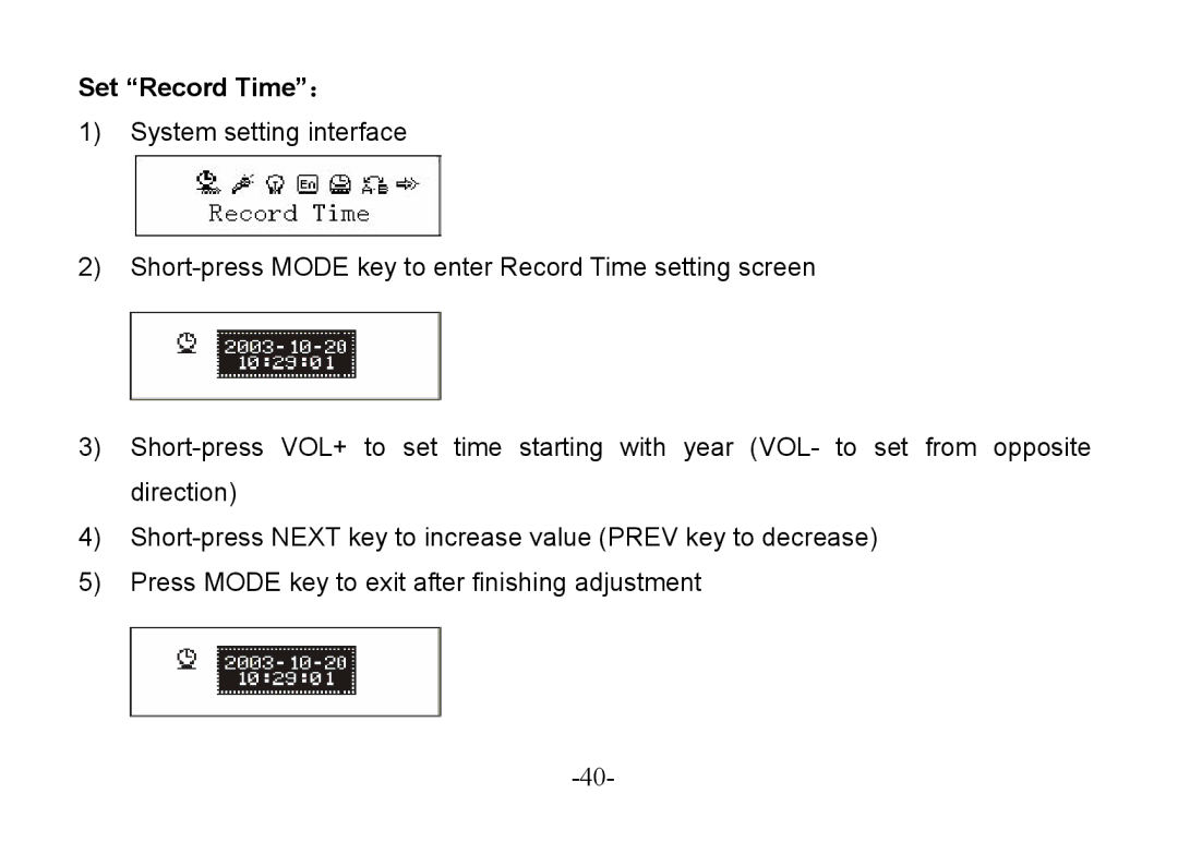 Astone Holdings Pty Digital Audio Box specifications Set Record Time： 