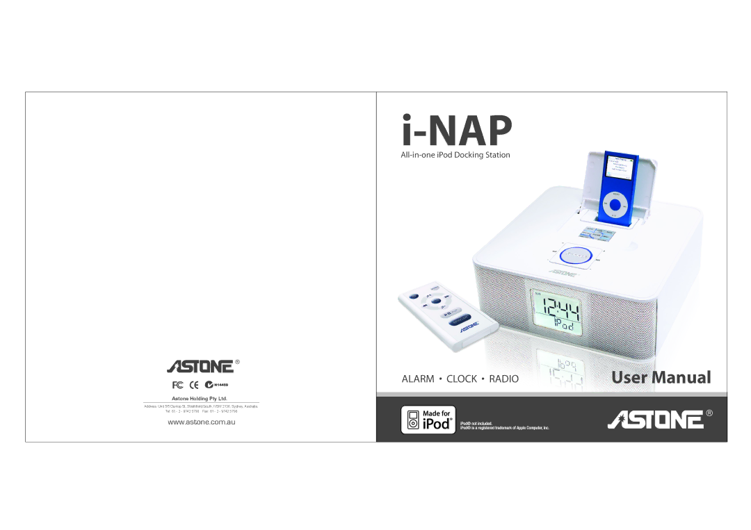 Astone Holdings Pty i-NAPAll-in-one iPod Docking Station user manual Nap 