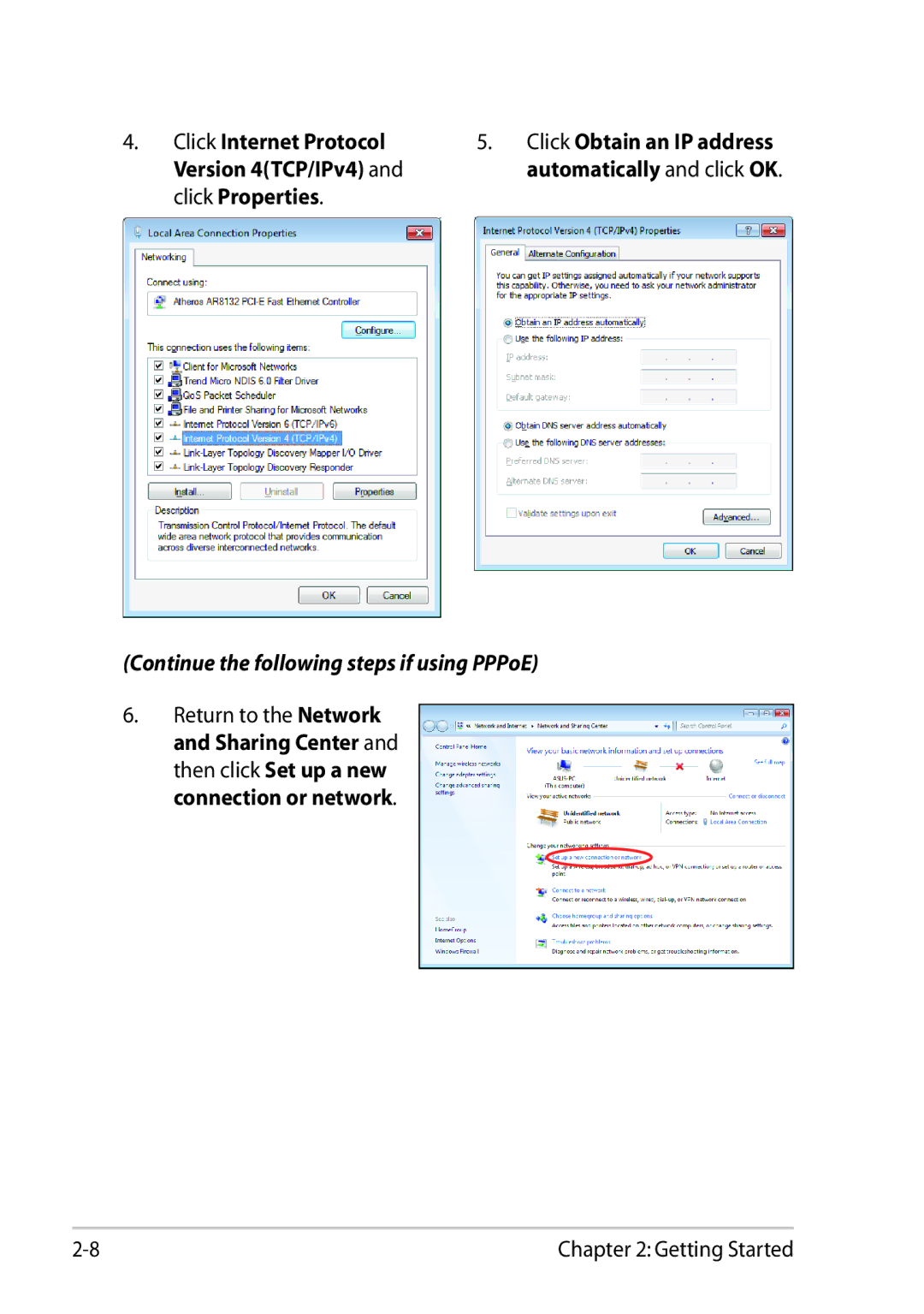 Asus 1025C-MU17-WT user manual Click Internet Protocol, Version 4TCP/IPv4, Click Properties 