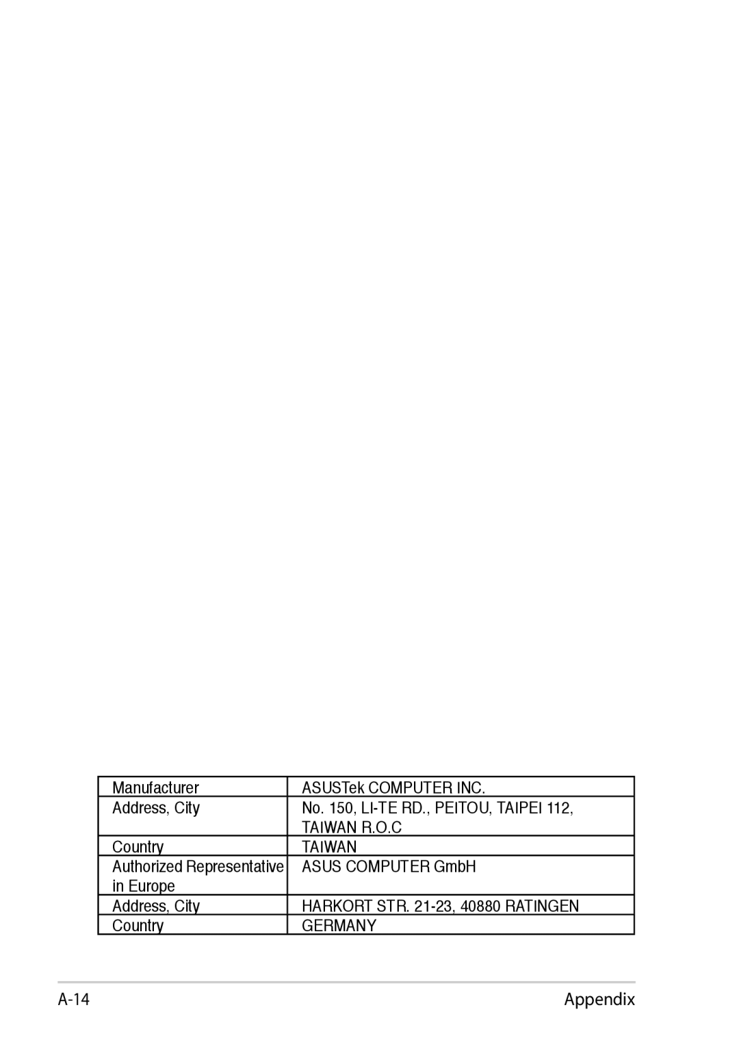 Asus 1025C-MU17-WT user manual Taiwan R.O.C 