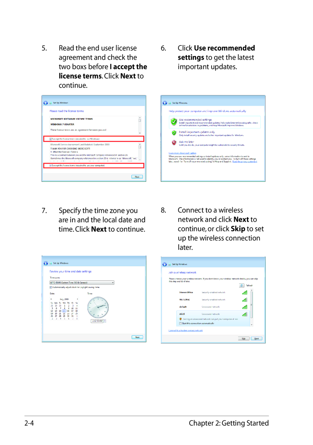 Asus 1225C-MU10-BK user manual Getting Started 