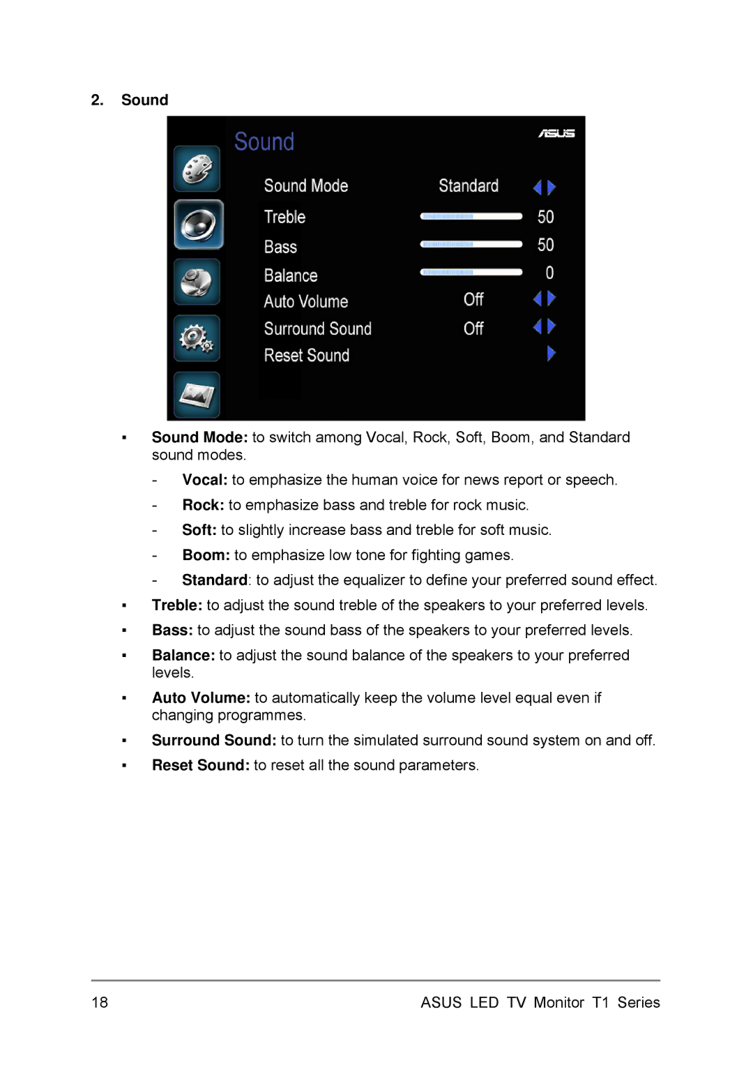 Asus 24T1EH, 27T1EH user manual Sound 