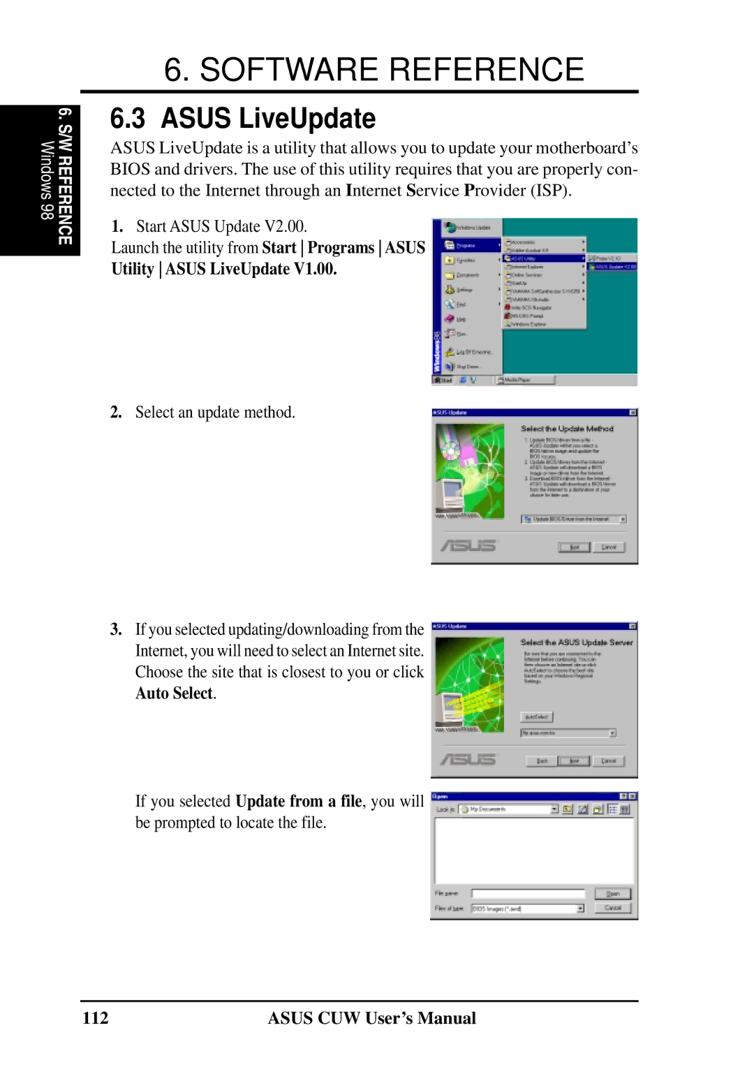 Asus 810 user manual Utility Asus LiveUpdate 