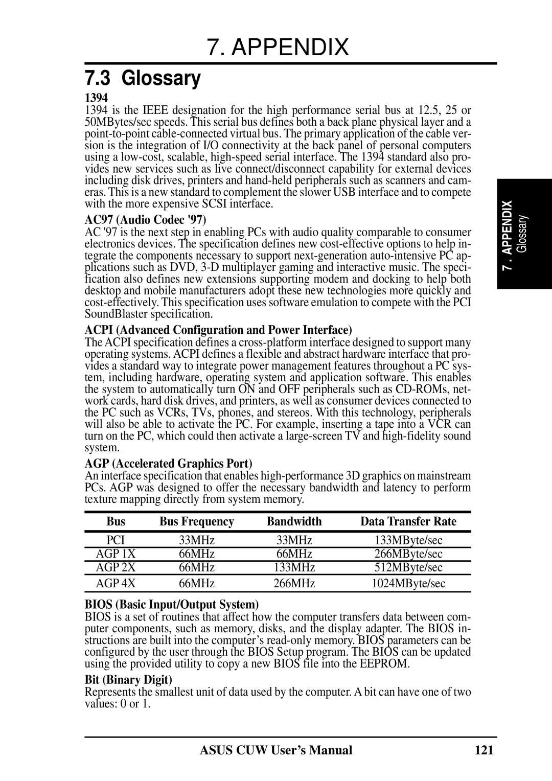 Asus 810 user manual Glossary 