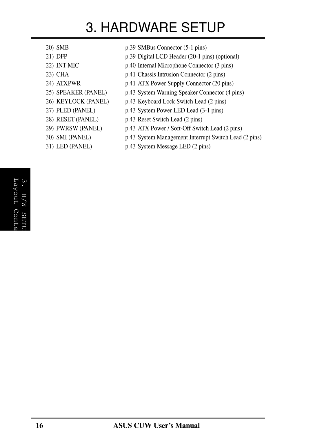 Asus 810 user manual Layout Contents 