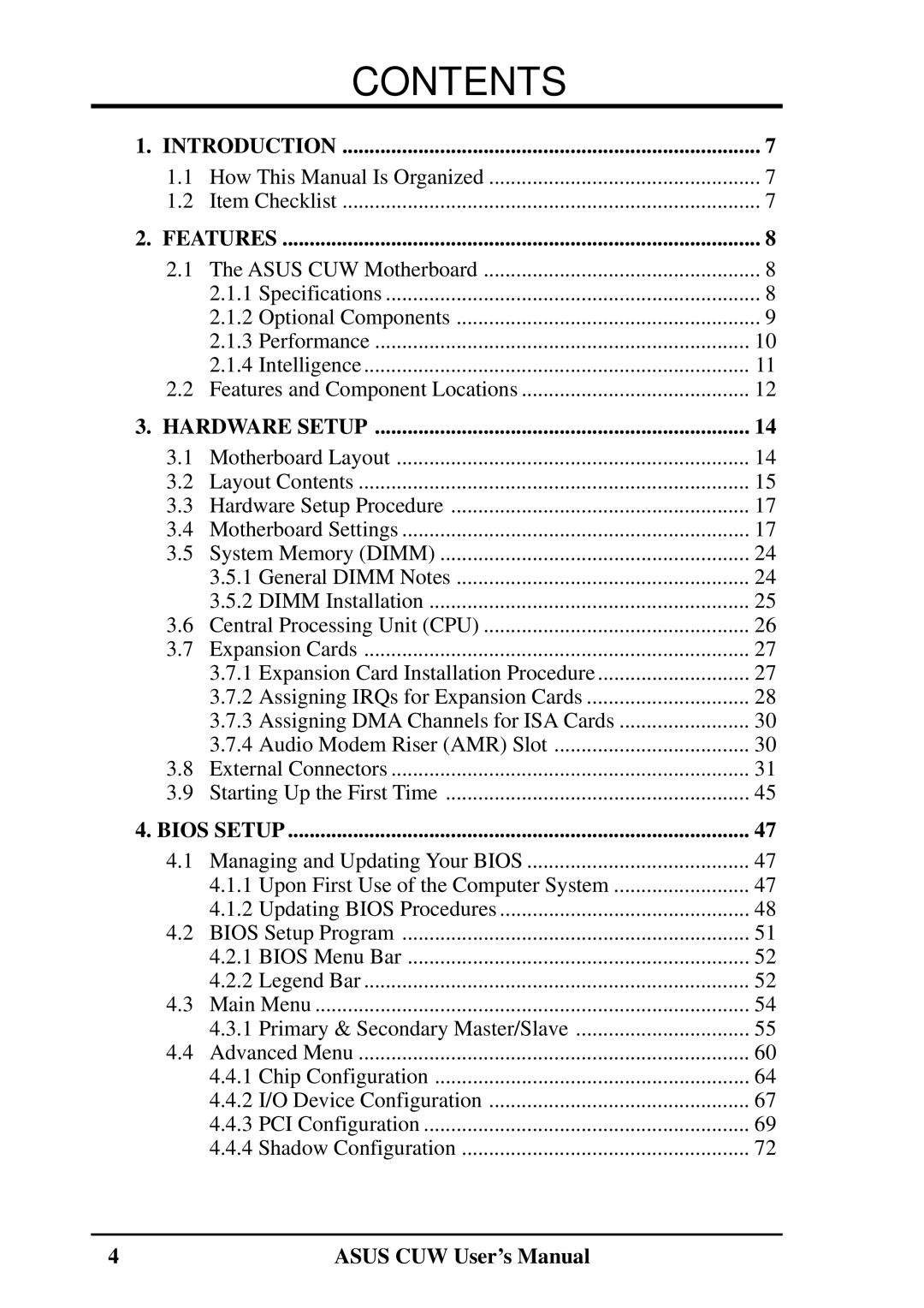 Asus 810 user manual Contents 