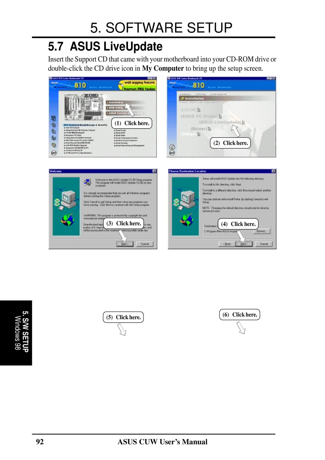 Asus 810 user manual Asus LiveUpdate 