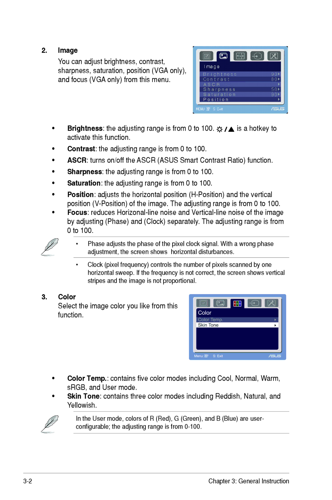 Asus 90LMC3101Q01041C manual Image, Color 