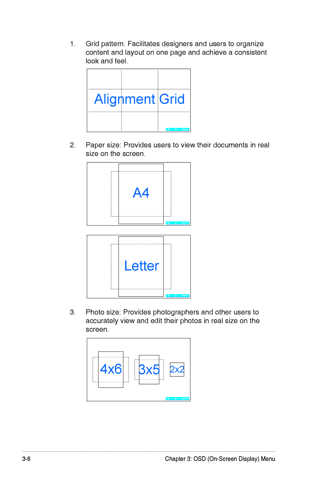 Asus 90LMGE001T0223UL, VG27AH manual Alignment Grid 