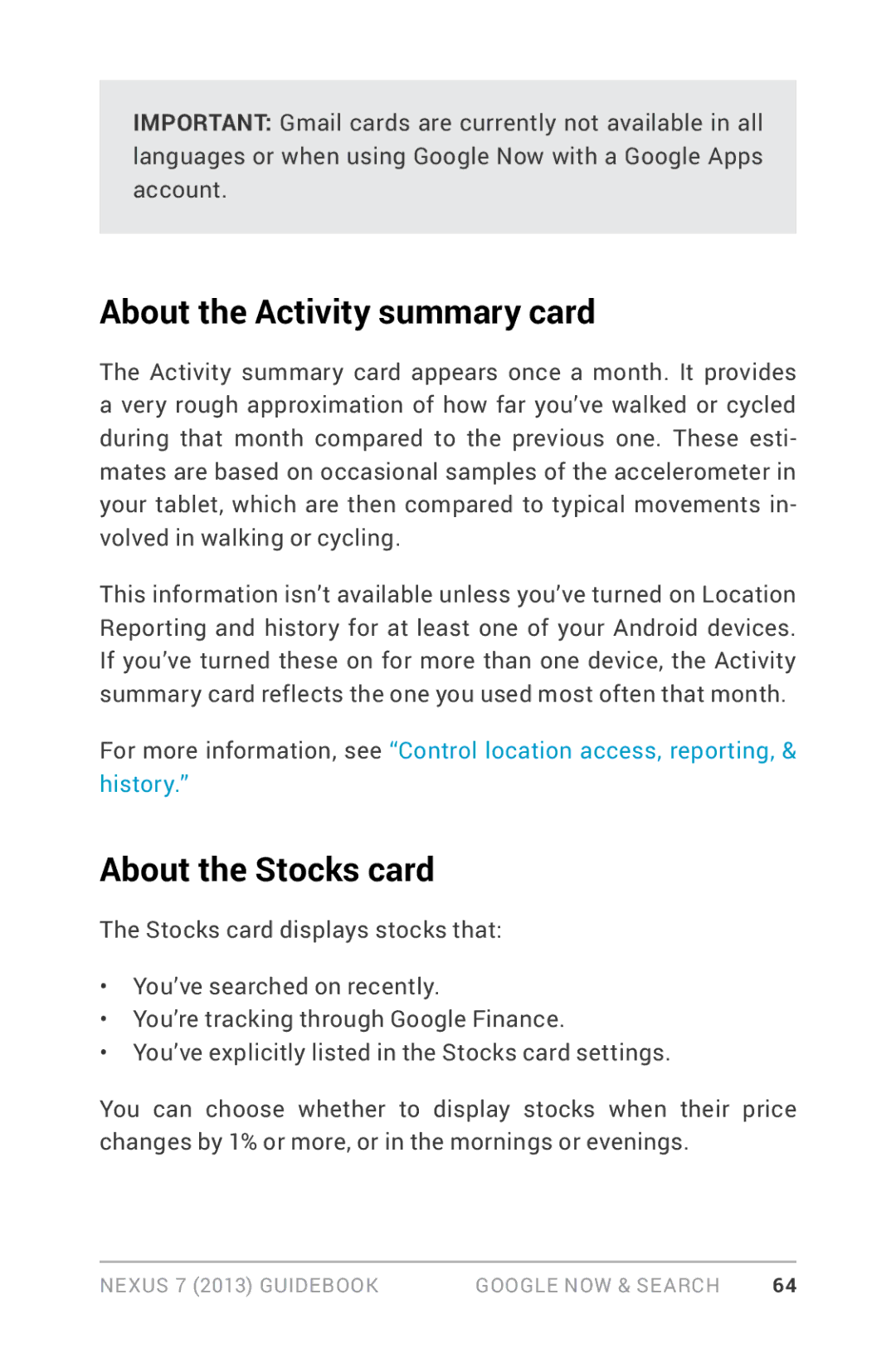 Asus 90NK0081-M00020, 1B32-4G, 7 manual About the Activity summary card, About the Stocks card 