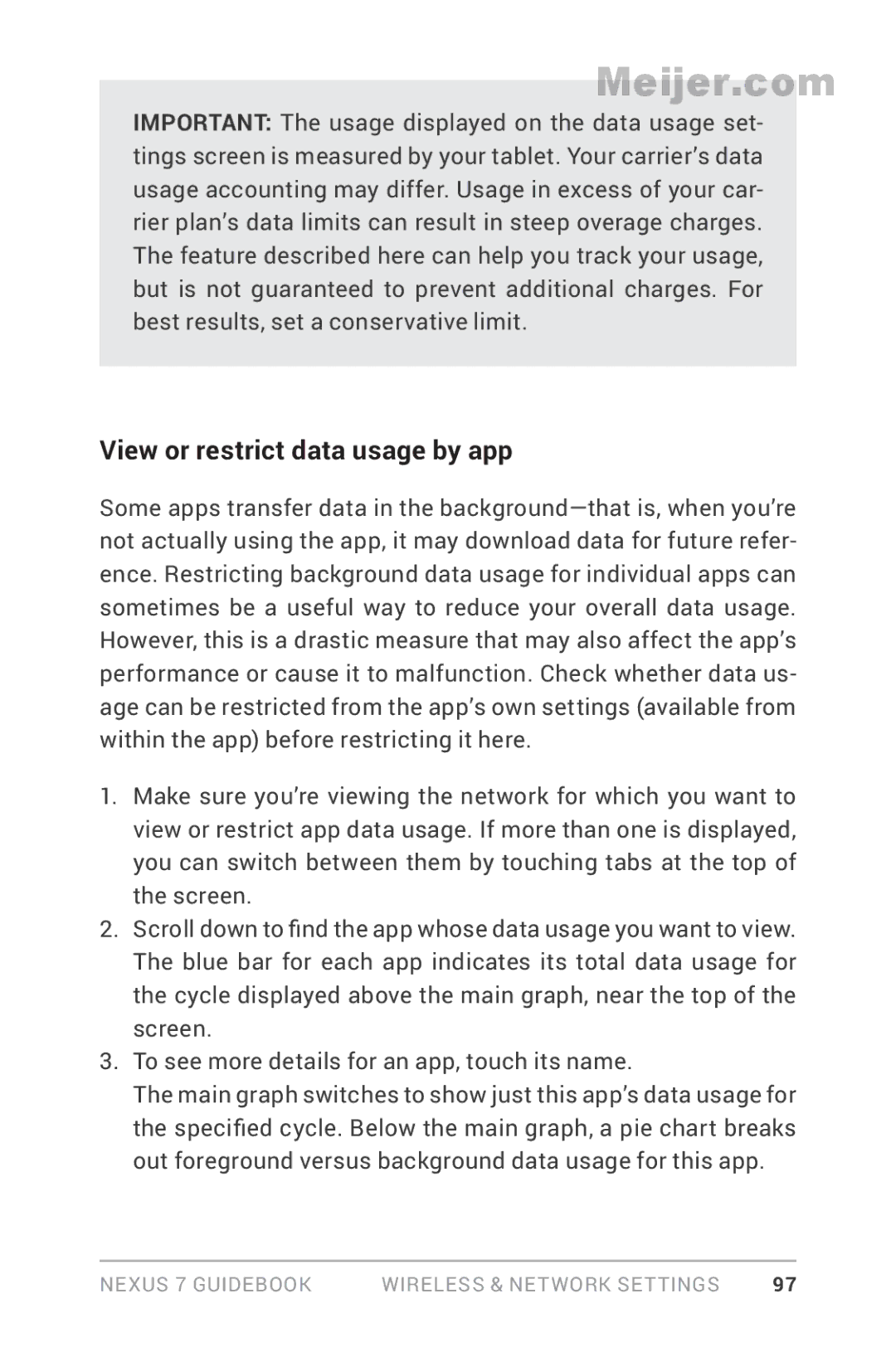 Asus 90NK0081-M00020, 1B32-4G manual View or restrict data usage by app 