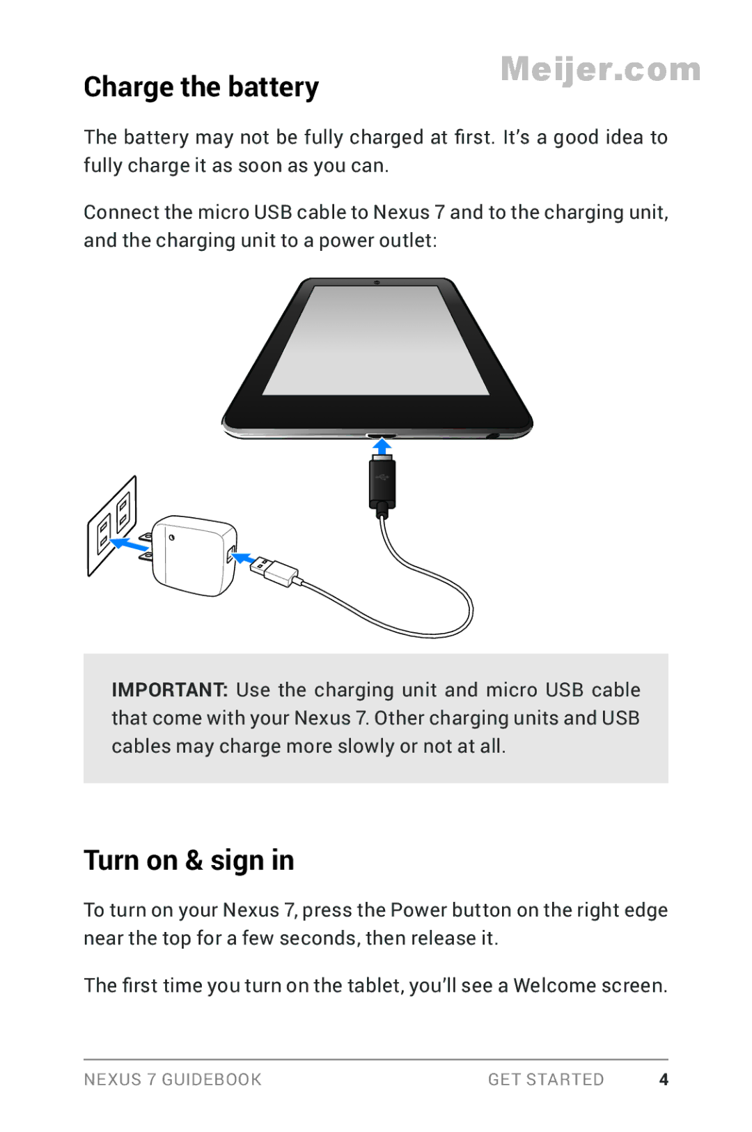 Asus 1B32-4G, 90NK0081-M00020 manual Charge the battery, Turn on & sign 