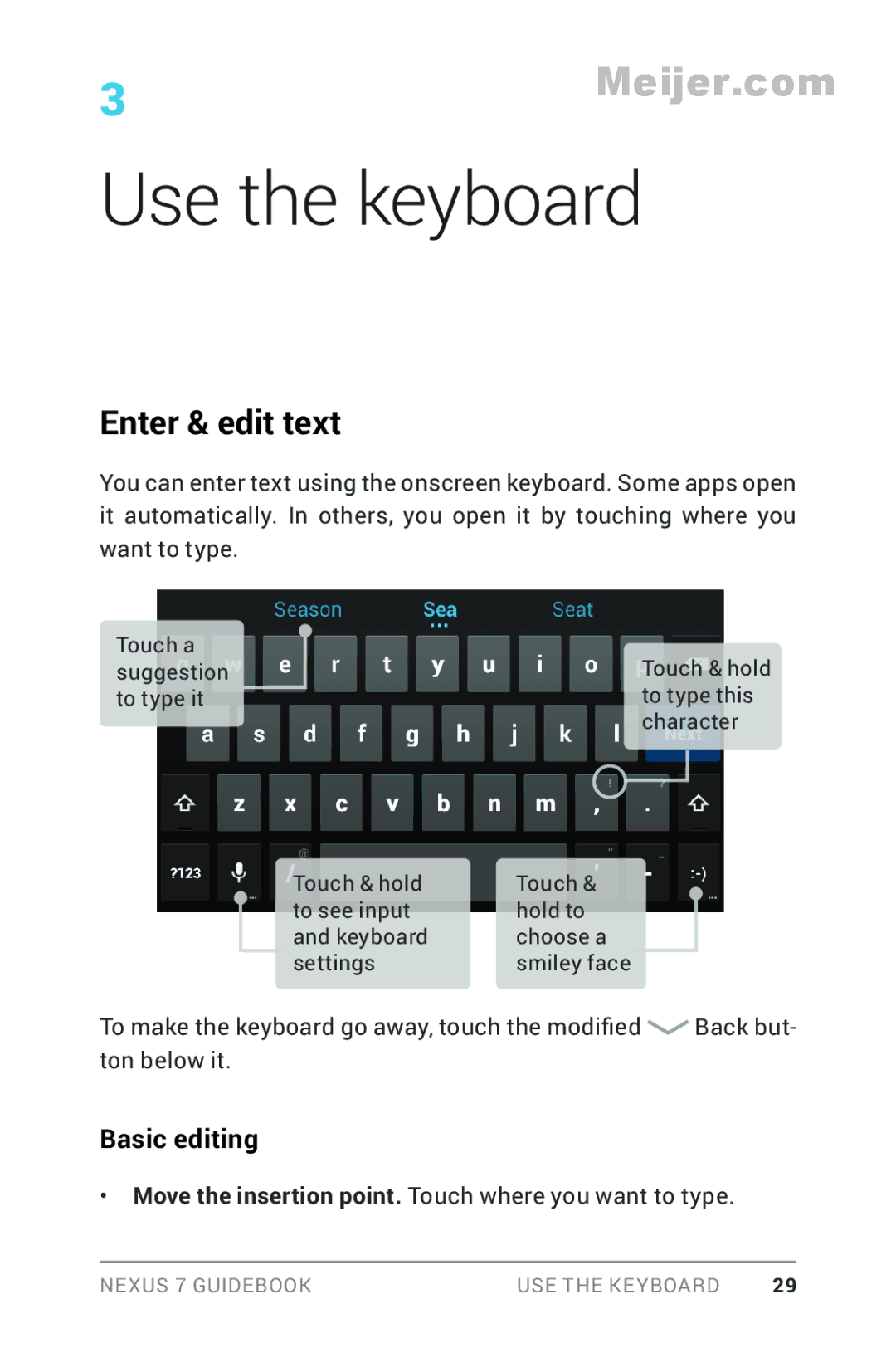 Asus 90NK0081-M00020, 1B32-4G manual Enter & edit text, Basic editing 