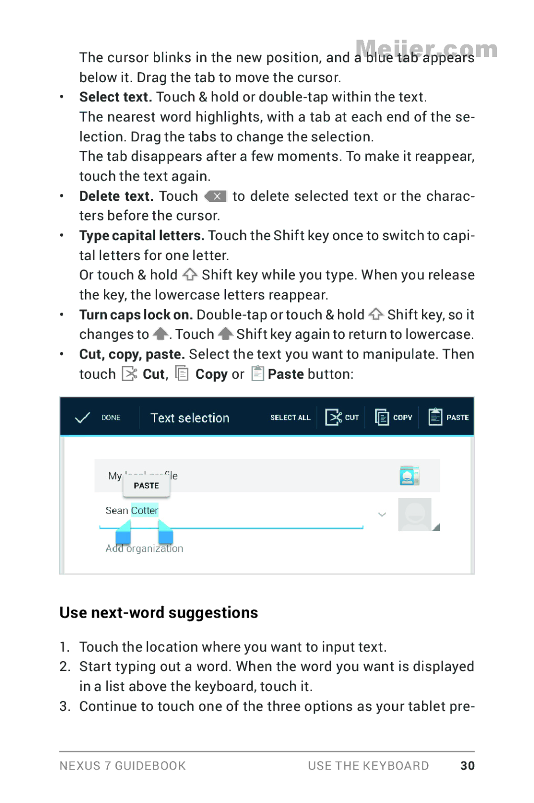 Asus 1B32-4G, 90NK0081-M00020 manual Use next-word suggestions 