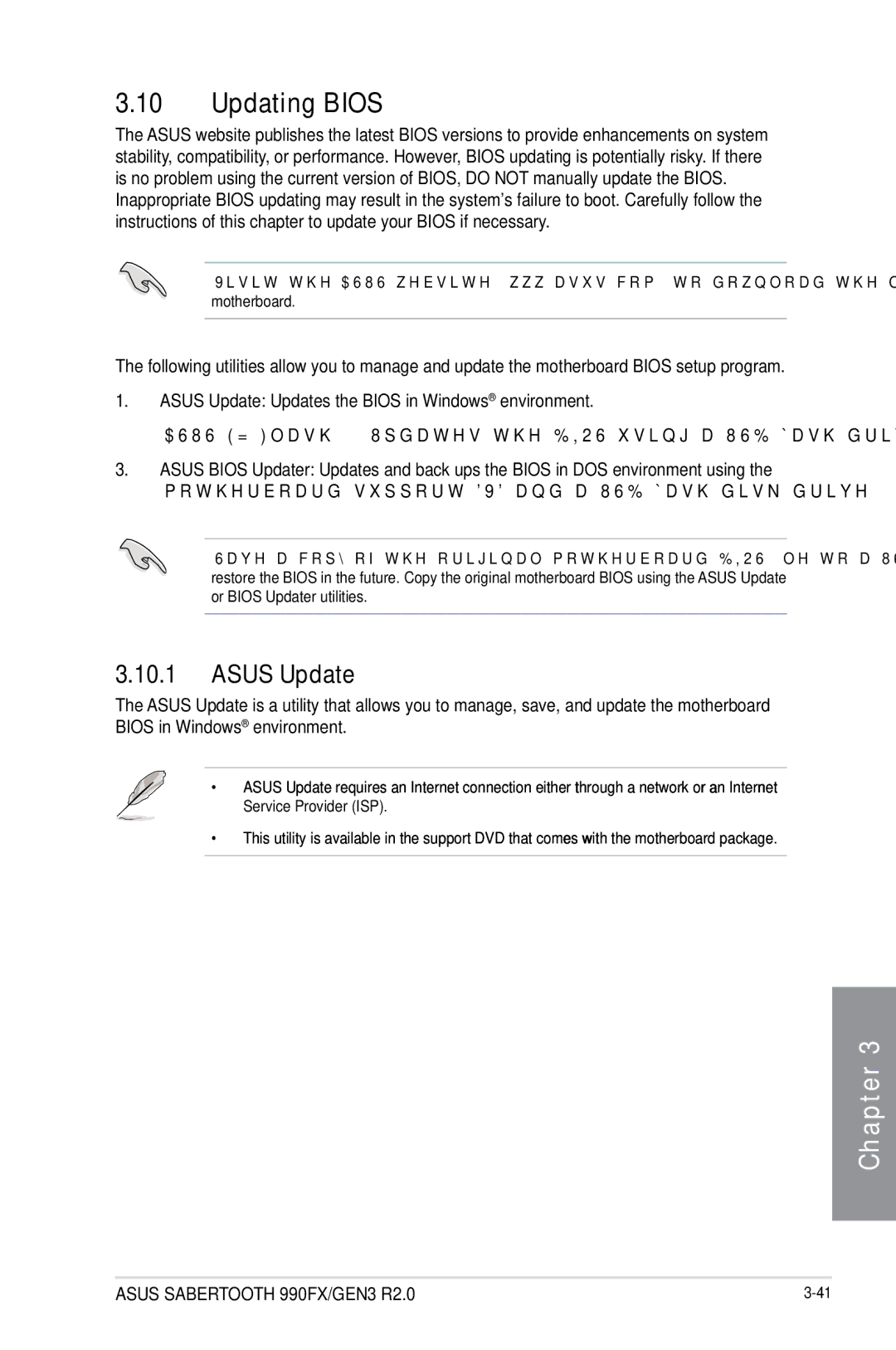 Asus 990FX R20, SABERTOOTH 990FX/GEN3 R2, SABERTOOTH990FXGEN3 manual Updating Bios, Asus Update 