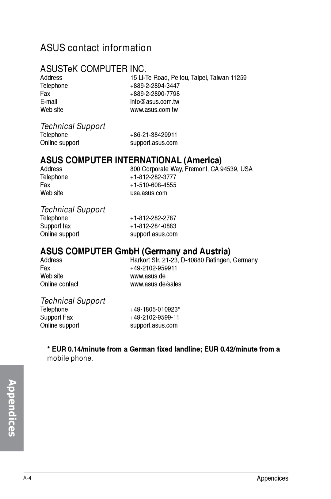 Asus SABERTOOTH990FXGEN3, 990FX R20 Asus contact information, ASUSTeK Computer INC, Asus Computer International America 