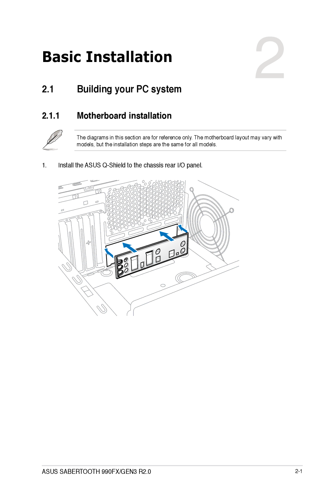 Asus SABERTOOTH 990FX/GEN3 R2, 990FX R20, SABERTOOTH990FXGEN3 manual Building your PC system, Motherboard installation 