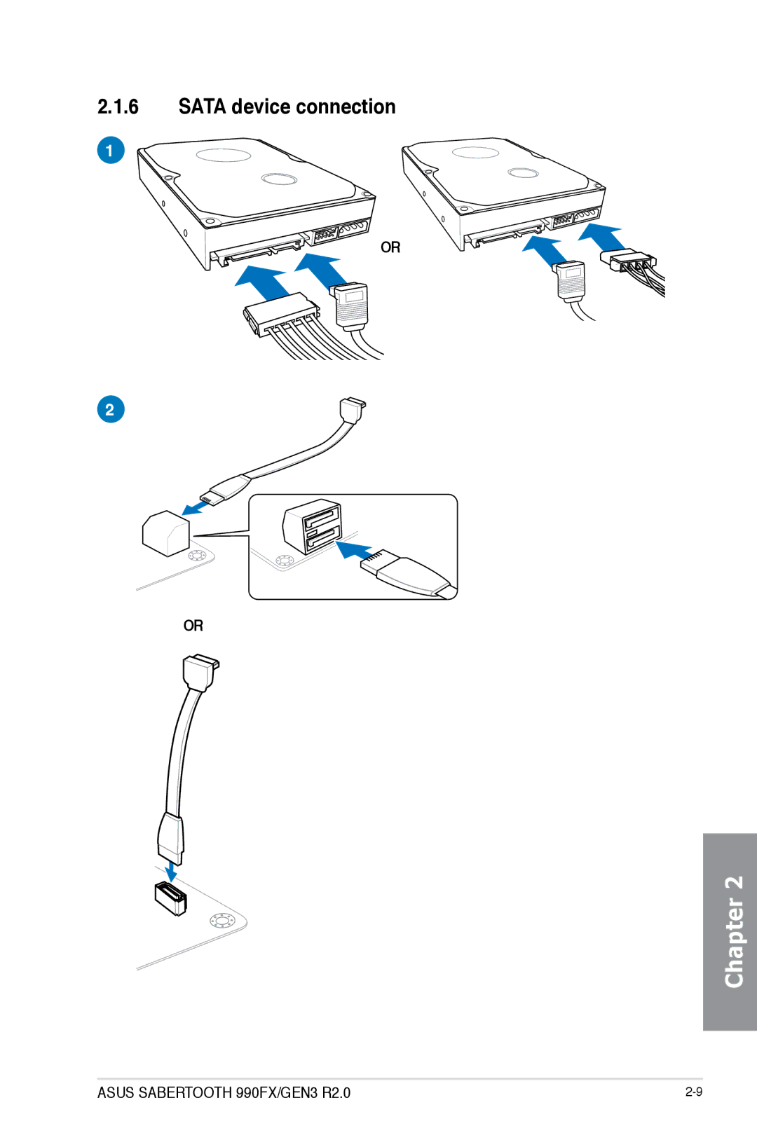 Asus SABERTOOTH 990FX/GEN3 R2, 990FX R20, SABERTOOTH990FXGEN3 manual Sata device connection 