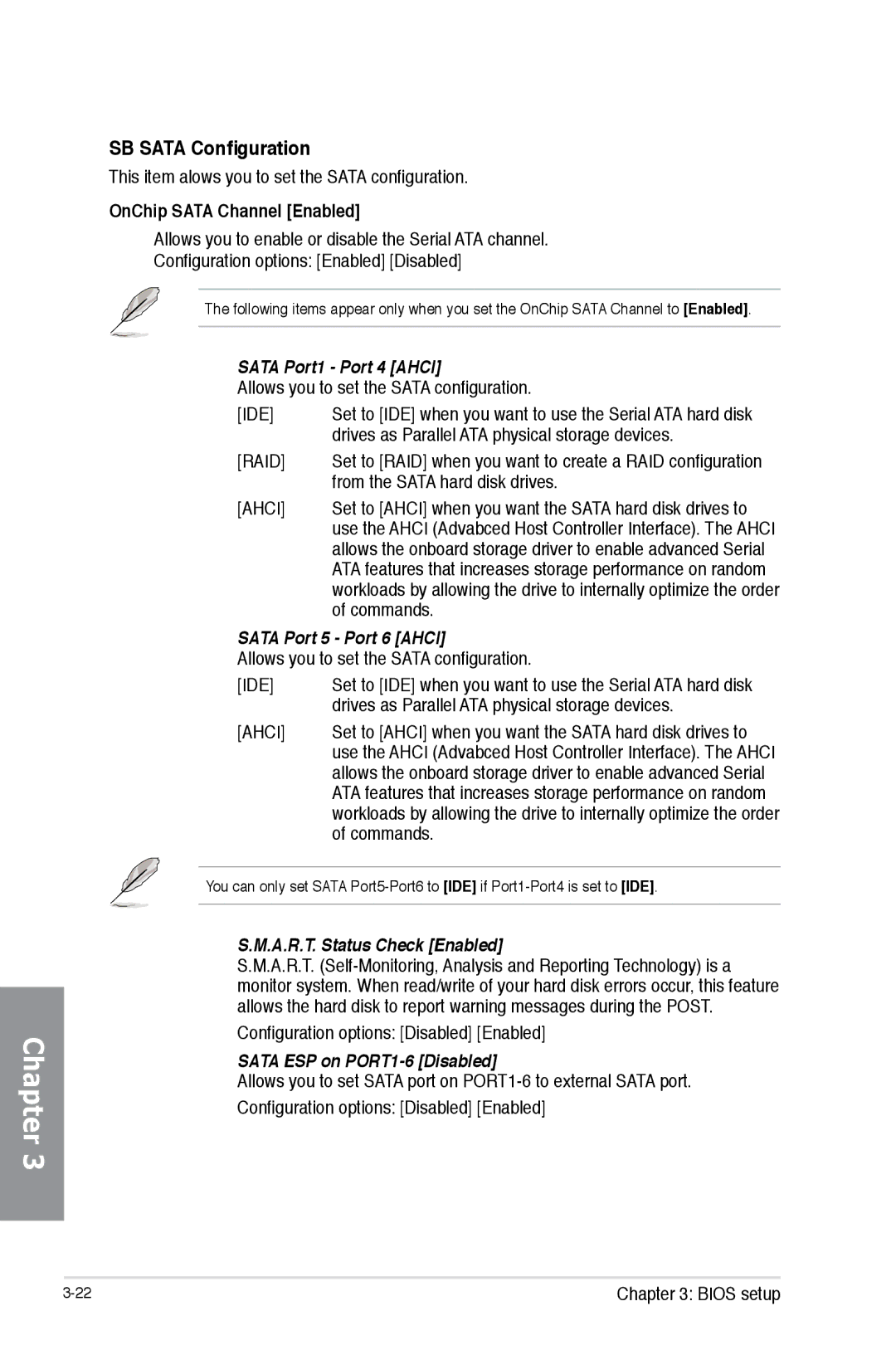 Asus 990FX R20, SABERTOOTH 990FX/GEN3 R2, SABERTOOTH990FXGEN3 manual SB Sata Configuration, OnChip Sata Channel Enabled 