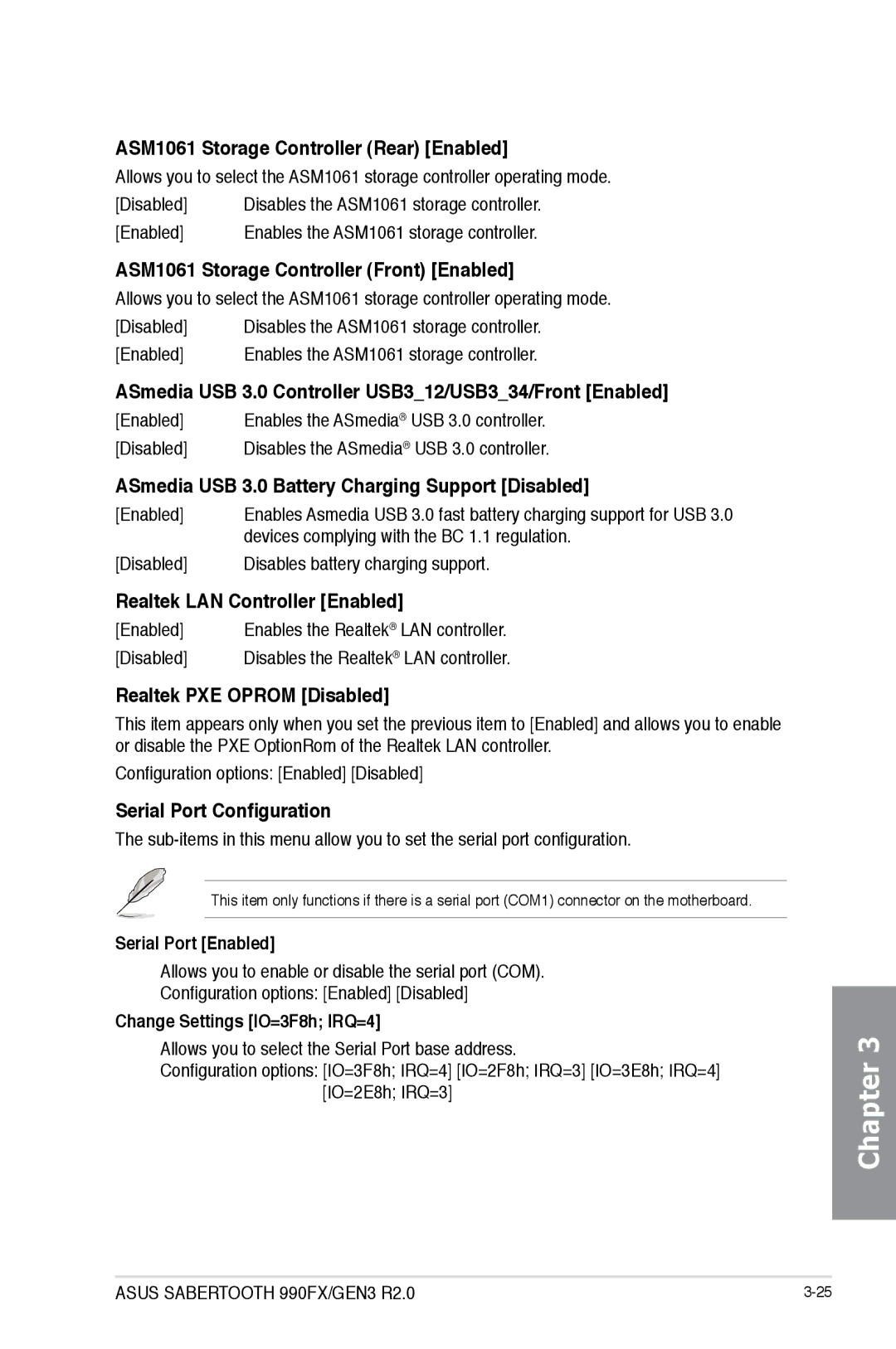 Asus 990FXGEN3, 990FX R20 manual ASM1061 Storage Controller Rear Enabled, ASM1061 Storage Controller Front Enabled 