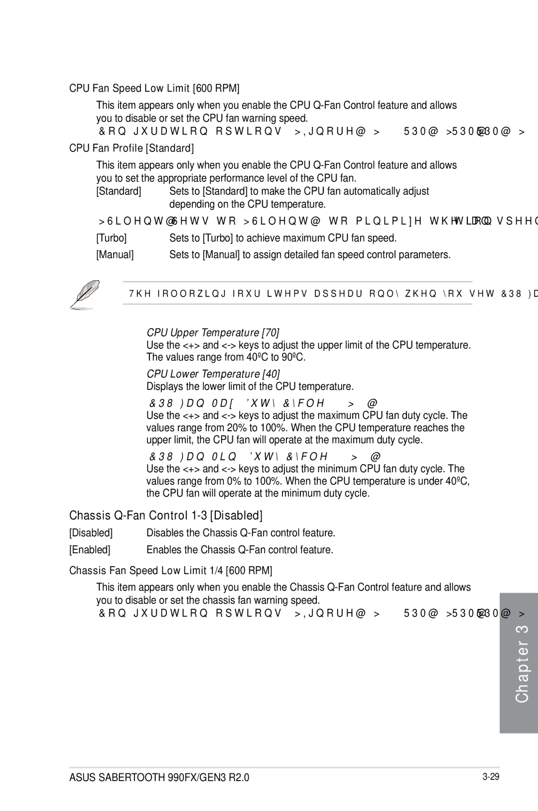 Asus 990FXGEN3, 990FX R20 Chassis Q-Fan Control 1-3 Disabled, CPU Fan Speed Low Limit 600 RPM, CPU Fan Profile Standard 