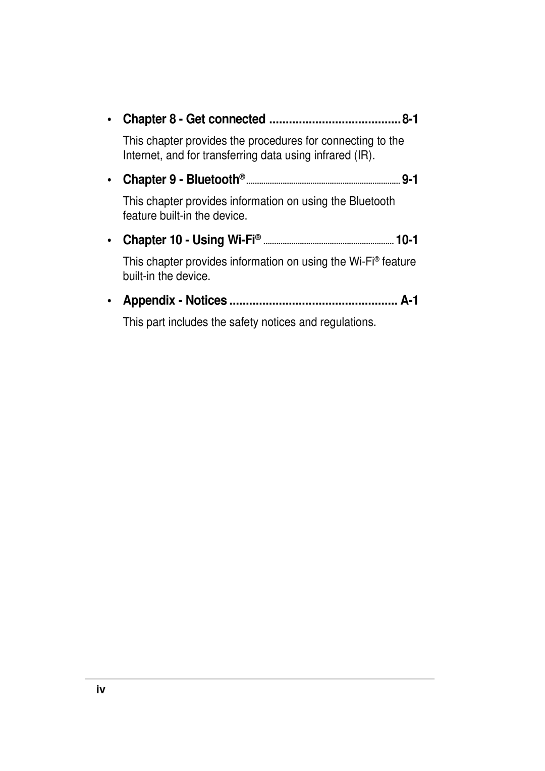 Asus A636, 632 manual This part includes the safety notices and regulations 